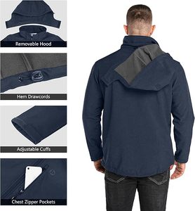 Veste Softshell sur mesure pour hommes légers de vente chaude avec fermeture à glissière nouvelle conception de toile d'hiver Boomletcorp prix de gros - Product Image 3