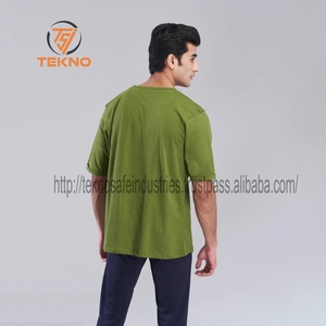 Camiseta extragrande de algodón 100% de lujo para hombre de calidad superior 220gsm peso pesado logotipo personalizado cuello redondo estampado alta calidad en blanco largo - Product Image 4