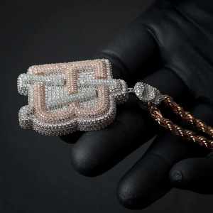 Personalizado 925 plata esterlina Iced Out FAB nombre colgante Moissanite diamante chapado en oro lindo estilo Hip Hop joyería - Product Image 3