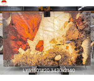 Dalle de quartz rose translucide romantique de Patagonie, grand format, imperméable, avec de gros cristaux pour projet de villa - Product Image 3