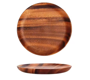 Platos de cena Plato redondo de madera para servir Hecho a mano y sostenible Producto de alta calidad Hecho a mano por Crescent Crafts - Product Image 1