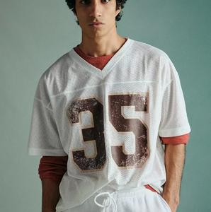 Camiseta de Fútbol Americano de Alta Calidad, Personalizada, Moderna, Corta, Retro, Holgada, de Malla, Modelo MS-AF-1541 - Product Image 5