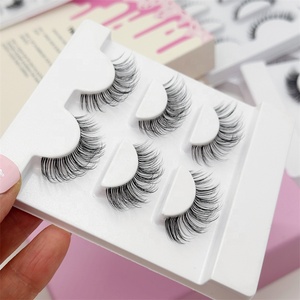 Faux <span class=keywords><strong>cils</strong></span> en vison synthétique en gros, marque privée, naturels, réutilisables, confortables, bande transparente 5D - Product Image 3