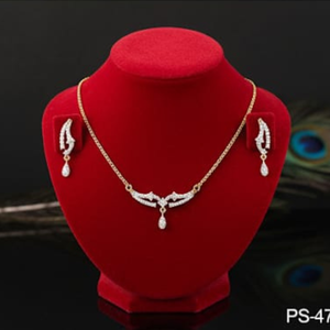 Premium AD Pendant Set Elegante joyería hecha a mano elegante para ocasiones festivas nupciales Piedra natural de moda para bodas - Product Image 3