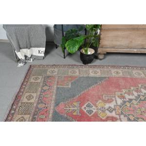 Tapis turc vintage grande surface 4.6x7.8 pieds classique rouge beige motif abstrait laine matériel 10mm Latex pour couloir chambre - Product Image 3