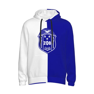 Sweat-shirts pour hommes Divine Nine en molleton de coton à rayures décontractées bleus avec des patchs brodés solides de la sororité Zeta Phi Beta, design haut de gamme - Product Image 2