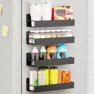 Organizador de especias magnético de diseño personalizado Almacenamiento de metal de calidad para cocina Aplicación de refrigerador de pared lateral de estilo moderno - Product Image 1