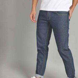 Pantalon droit confortable en denim pour hommes, coupe flatteuse, poches fonctionnelles, respirant, délavé, décontracté - Product Image 3