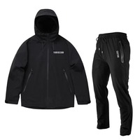 Ensemble de survêtements unisexes d'hiver coupe-vent respirants à capuche, pantalons de jogging évasés épais en nylon – Vente en gros