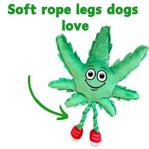 PAW:20 MJ, le jouet pour chien et peluche pour adulte, mignon, couineur, en forme de feuille de cannabis, modèle de parodie, pour décoration d'étagère - Product Image 3