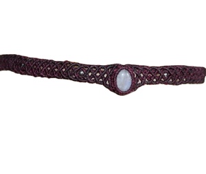 Collier ras du cou micro macramé pierre de lune bordeaux Pendentif tour de cou Labradorite, collier de perles pierre de lune - Product Image 1
