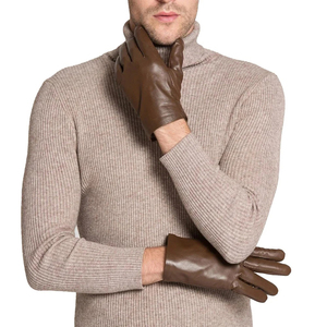 2024ถุงมือหนังแบบเต็มนิ้วสำหรับผู้ชายถุงมือแฟชั่นลำลองฤดูหนาวแบบเรียบง่ายคุณภาพสูงสำหรับขับขี่ในชีวิตประจำวัน - Product Image 1