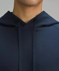 Sweat-shirt à capuche bleu marine pour homme, coupe classique, 100 % coton molletonné, décontracté, pour l'hiver, impression numérique, écologique, coupe-vent - Product Image 5