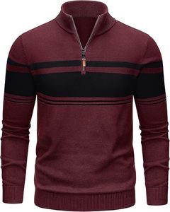 Pull en tricot décontracté pour homme W9592Y Knzhee Industry, anti-rides, anti-bouloches, respirant, fin, 100% coton, ample, uni, hiver - Product Image 4