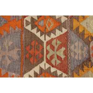Tapis d'appoint vintage 3,5x4,4 pieds, tapis turc en laine ombrée orange - Product Image 5