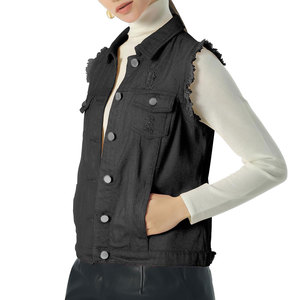 Gilet en jean de haute qualité pour femmes, look décontracté et tendance, léger, confortable, vêtement d'extérieur respirant, gilet en jean pour femmes - Product Image 4