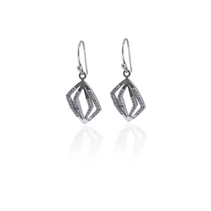 Boucles d'oreilles pendantes en argent 925 plaqué or avec zircon cubique pour femme, cadeau de mariage - Product Image 3