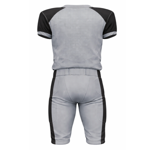 Uniforme de Fútbol Americano Profesional Plateado y Negro, Jersey de Alto Rendimiento con Contraste en los Hombros y Pantalones Acolchados para el Juego - Product Image 2