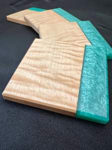 Hecho por posavasos de madera y resina, utensilios de cocina de alta calidad, posavasos de acacia de mesa, esteras de Venta caliente por exportador de posavasos indios - Product Image 3