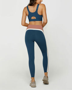 สตรี Activewear เย็บปะติดปะต่อกันชุดโยคะ 2 ชิ้นชุดยางชุดโยคะเซ็กซี่ชุดยิมผู้หญิง 2 ชิ้นกลับสูงกีฬา Bra - Product Image 3