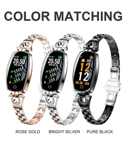 Hot bán sang trọng của phụ nữ HS4 H8 thông minh xem thép không gỉ Vòng đeo tay TFT hiển thị sức khỏe phát hiện các tính năng cho ios hoạt động - Product Image 5