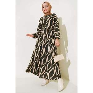 Robe ceinturée à manches chauve-souris kaki - Product Image 1