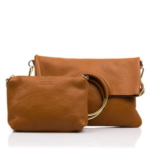 Sac à bandoulière Corinna pour femme. Dollaro en cuir véritable. 29x5x20cm. Fabriqué en Italie. - Product Image 2