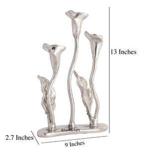 Chandelier à trois branches de luxe, fabrication directe, artisanal, écologique, 1 couleur, aluminium argent nickelé - Product Image 3