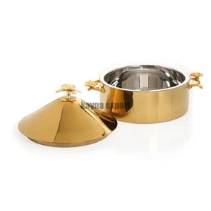 Cazuela de diseñador de excelente calidad, nueva olla caliente de Metal decorativa con acabado brillante, calentador de alimentos de Metal al por mayor de mesa - Product Image 4