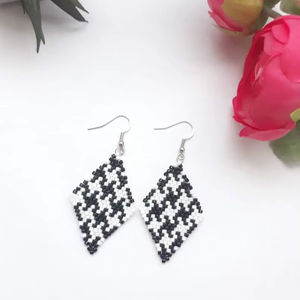 Boho ต่างหูลูกปัดด้วยการออกแบบสีฟ้าครามแอนดี้ cascading Fringe, เครื่องประดับของขวัญที่ไม่ซ้ำกัน - Product Image 1