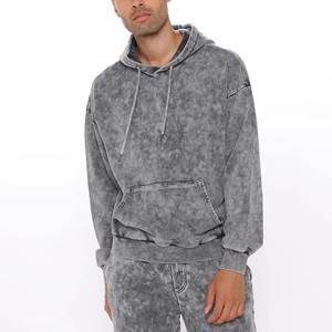 Servicio OEM 100% algodón 410 Gsm peso pesado Sweatsuit en blanco bordado personalizado estampado ácido lavado Streetwear chándal con capucha - Product Image 3