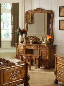 Table de toilette européenne en teck massif durable |   Artisanat sculpté à la main rencontre le luxe respectueux de l'environnement pour votre chambre - Product Image 3