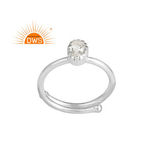 Nouvellement conception 925 argent Sterling fin naturel Citrine pierre précieuse bague réglable bijoux pour femmes cadeau pour elle - Product Image 1