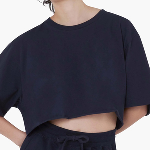 Gran oferta, ropa de gimnasio con hombros caídos, camiseta recortada para mujer, ropa de calle atlética de secado rápido de alta calidad, Tops del fabricante BD - Product Image 2