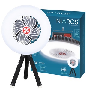 Mini ventilatore solare con luce e treppiede 4W 250Lm (Niaros 300040005) - Product Image 2