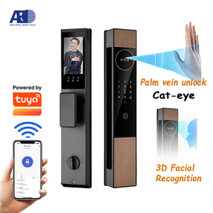 ระบบจดจำใบหน้า ปลดล็อคด้วยลายนิ้วมือ กล้องวงจรปิดแบบ TUYA WIFI พร้อมแบตเตอรี่ลิเธียม ระบบสแกนเส้นเลือดฝ่ามือ ล็อคประตูอัตโนมัติเต็มรูปแบบ - Product Image 1