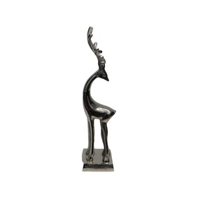 Cerf debout décoratif en aluminium pour la décoration de dessus de table Article décoratif de dessus de table en métal fini polonais - Product Image 1