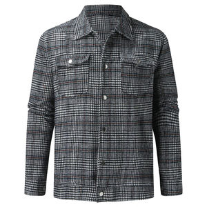 2024 printemps automne mince Plaid manteau hommes vêtements décontracté manteau veste col rabattu simple boutonnage vêtements d'extérieur hommes vestes - Product Image 2