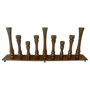 Soporte de vela de Metal de níquel en bruto, elegante soporte de pilar de forma ovalada para decoración del hogar para Navidad, cumpleaños, mesa de Pascua - Product Image 6