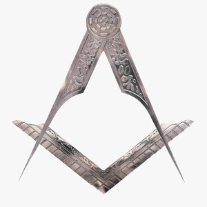 Ensemble d'outils Blue Lodge en laiton pur, comprenant un compas et une équerre, 2 pièces |   Finition antique, matériau laiton - Product Image 4