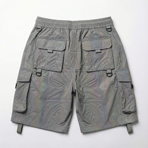 <b>Men</b> Solid Nylon Cargo <b>Shorts</b> Custom Puff Print Breathable Streetwear <b>Baggy</b> Fit Gym Casual Half Pants Wholesale Bulk OEM Supply - Product Image 2