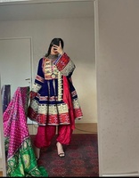 Robe Kuchi Afghane 2024 avec robe brodée traditionnelle tribale faite à la main pour les femmes robe de Festival Kuchi Afghan Culture pachtoune