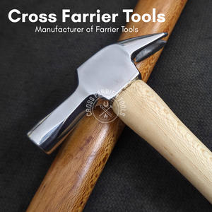 Hot Sale Farrier Tools Farrier Driving Hammer Wooden Handle driving horseshoe nails hammer Forged steel Veterinary Hammer - Product Image 2