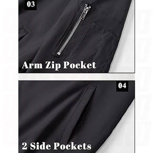 Chaquetas Bomber Personalizadas de Talla Grande para Hombre, 100% Poliéster, Cierre Completo, Chaquetas Urbanas, Fabricante de Chaquetas para Hombre al por Mayor OEM/ODM - Product Image 6