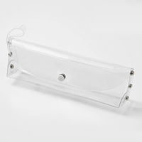 Sac à fermeture éclair en PVC noir de qualité supérieure personnalisé avec impression de logo personnalisé, pochette à fermeture éclair en PVC pour cosmétiques et articles de toilette
