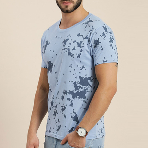 Vente en gros Nouveau style de t-shirt pour hommes écologique respirant pur coton surdimensionné technique de broderie vêtements imprimés - Product Image 1