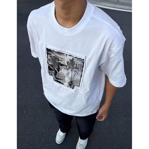 Camiseta Ecológica de Lona 100% Algodón Personalizada OEM para Hombre, Impresión por Sublimación, Cuello Redondo, Manga Corta, Estilo Casual y Holgado - Product Image 4