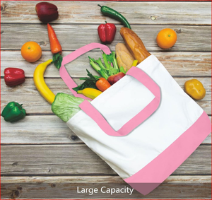 TOPDesign, paquete de 3 bolsas de lona de algodón de 12oz, súper fuertes, grandes, con mango largo, reutilizables, bolsas de tela para compras, patrón Simple - Product Image 4