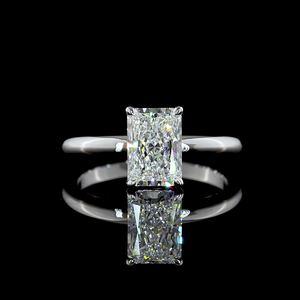 Bague de fiançailles solitaire en or blanc 14 carats de 1,53 carats, forme radiante, bijoux de luxe en diamant artisanal pour mariage - Product Image 3