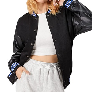 Chaqueta universitaria de mujer de calidad superior al por mayor, logotipo bordado personalizado, lona rellena de algodón para uso en exteriores - Product Image 3